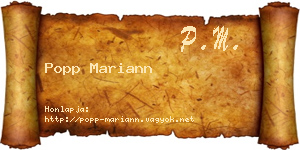 Popp Mariann névjegykártya