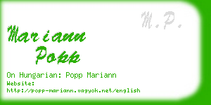 mariann popp business card